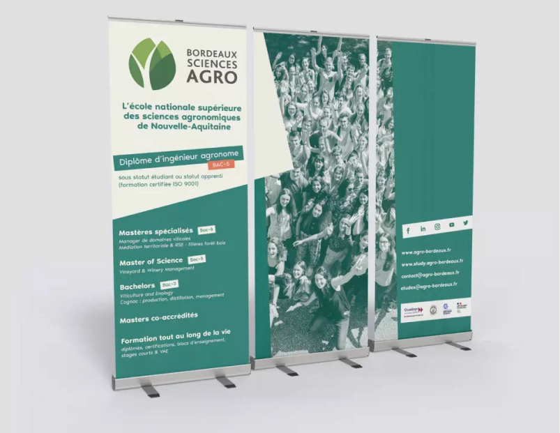 triptyque de kakémono pour l'école Bordeaux Sciences Agro